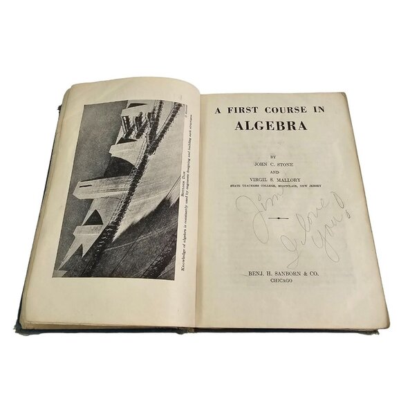 Vintage Algebra Book 1936 School Book Stone Mallory Benj Sanborn Math Hard Cover - Picture 6 of 14